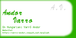 andor varro business card